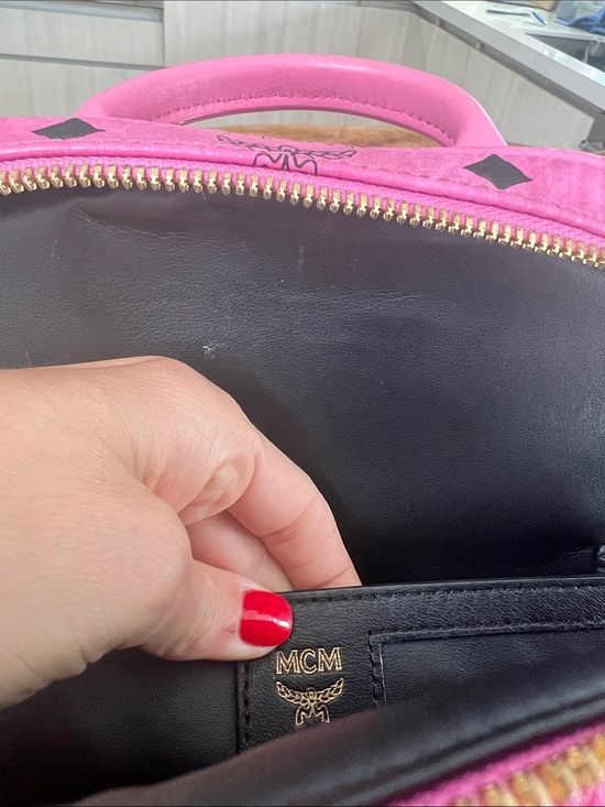 AUTHENTIC MCM Pink Leather Backpack main image 3